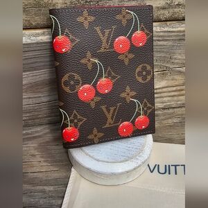 Cherry Passport Holder/Wallet With Dustbag